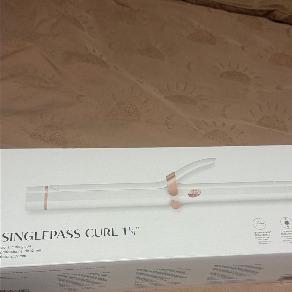 T3 SinglePass Curl 1.25" - White and Rose Gold
